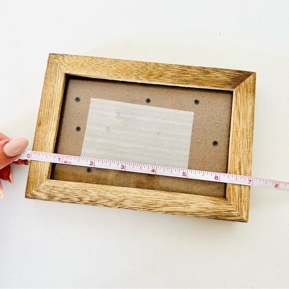 VINTAGE ANTHROPOLOGIE Brown Tan Wood Photo Picture Frame Y2K 90s 80s Rustic Fall - Picture 2 of 6